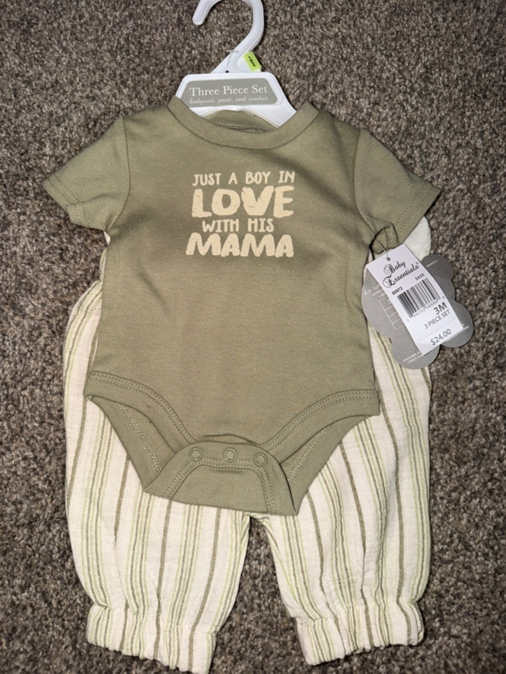 Essentials Sage Baby 3-Piece Set